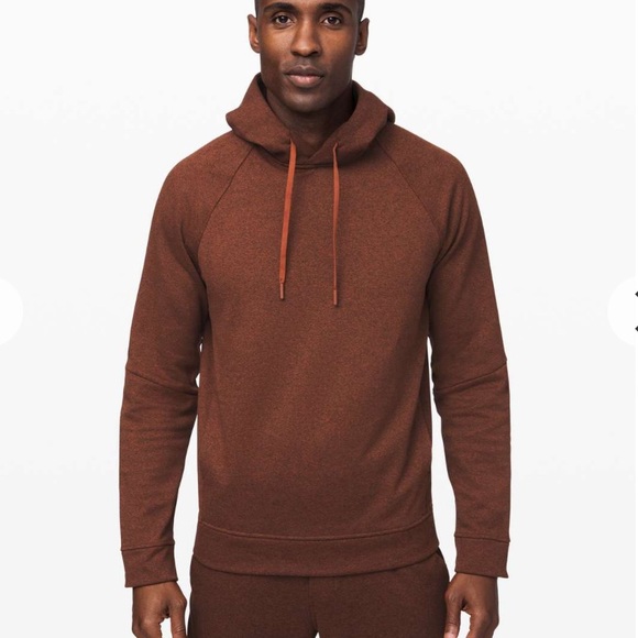 Lululemon Men’s City Sweat Pullover Hoodie Thermo In Heathered Dark Terracotta L